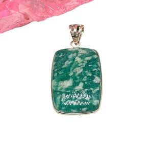 Russian Amazonite Necklace Pendant Solid 925 Sterling Silver